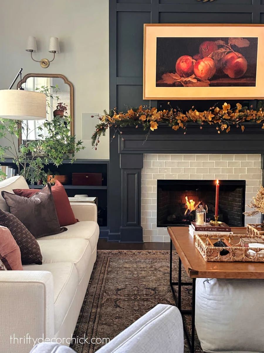 dark fireplace vintage design rug